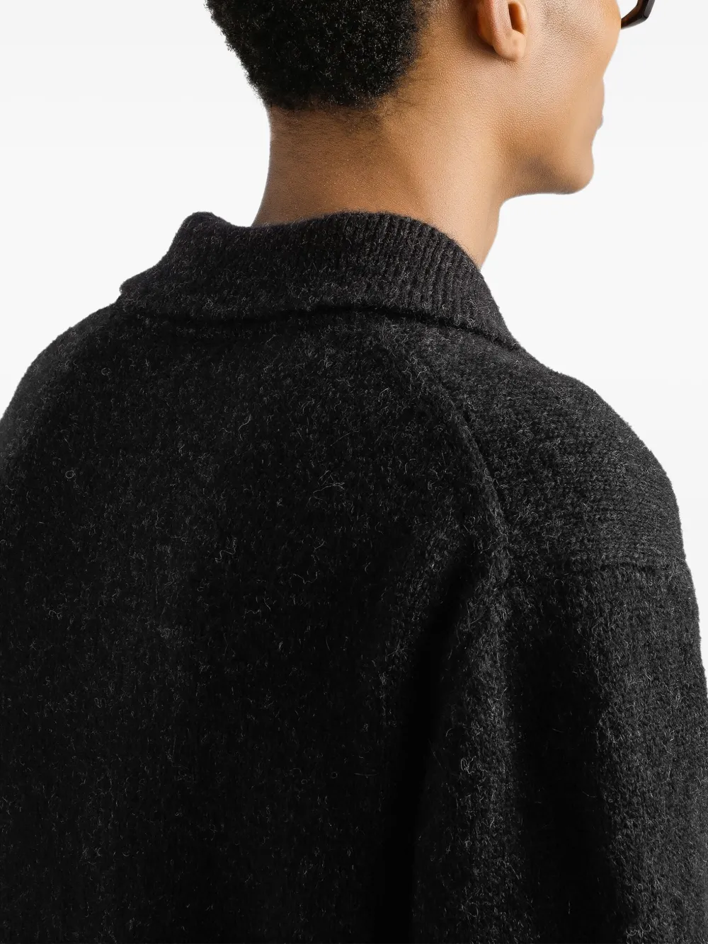 Dolce & Gabbana Poloshirt van wolblend met knopen Zwart