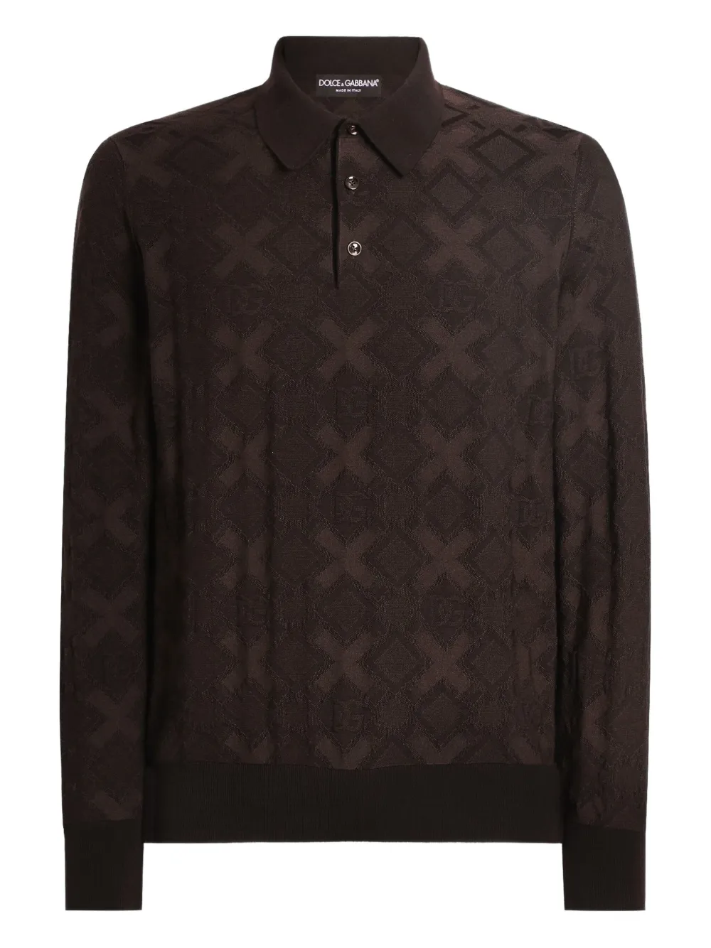 Dolce & Gabbana Poloshirt met geometrische print Bruin