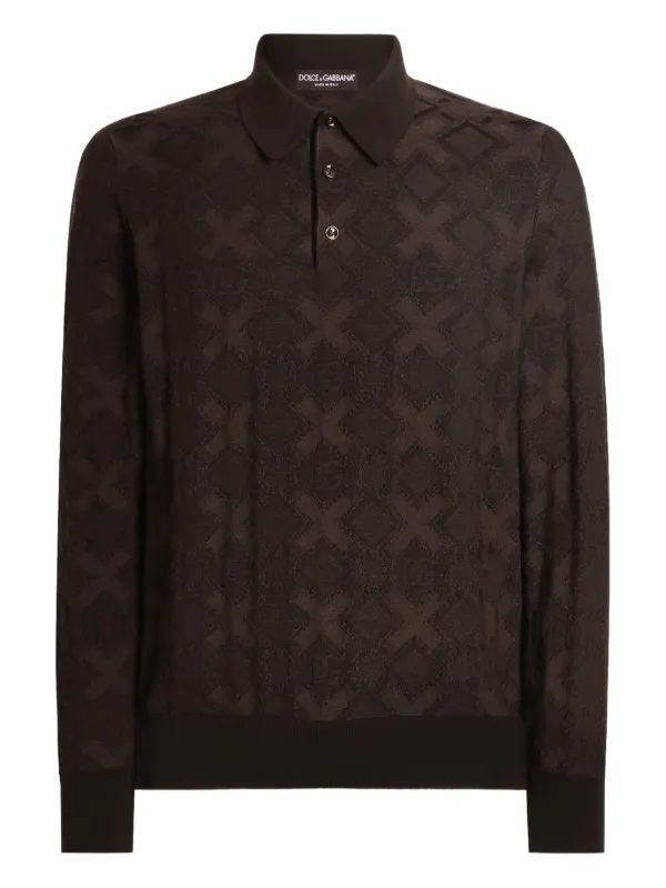 トップス 00s dolce&gabbana camo pattern polo Dolce & Gabbana Camouflage-patroon zijden poloshirt | Sendegaro NL