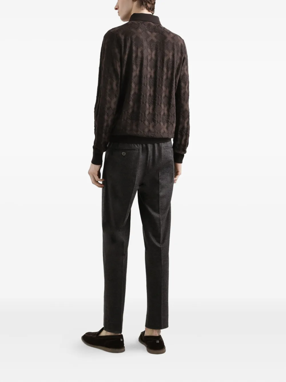 Dolce & Gabbana Poloshirt met geometrische print Bruin