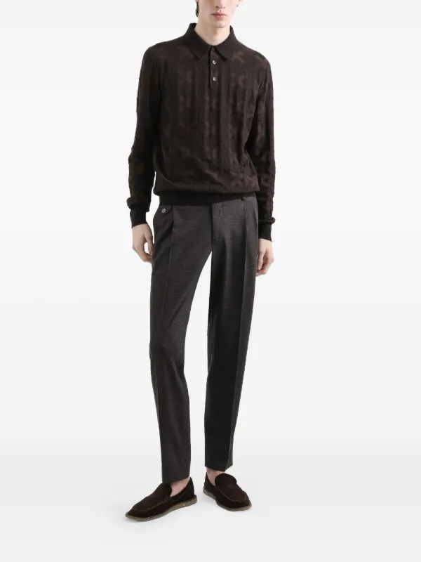 Dolce & Gabbana geometric-pattern Polo Shirt | Brown | FARFETCH SG
