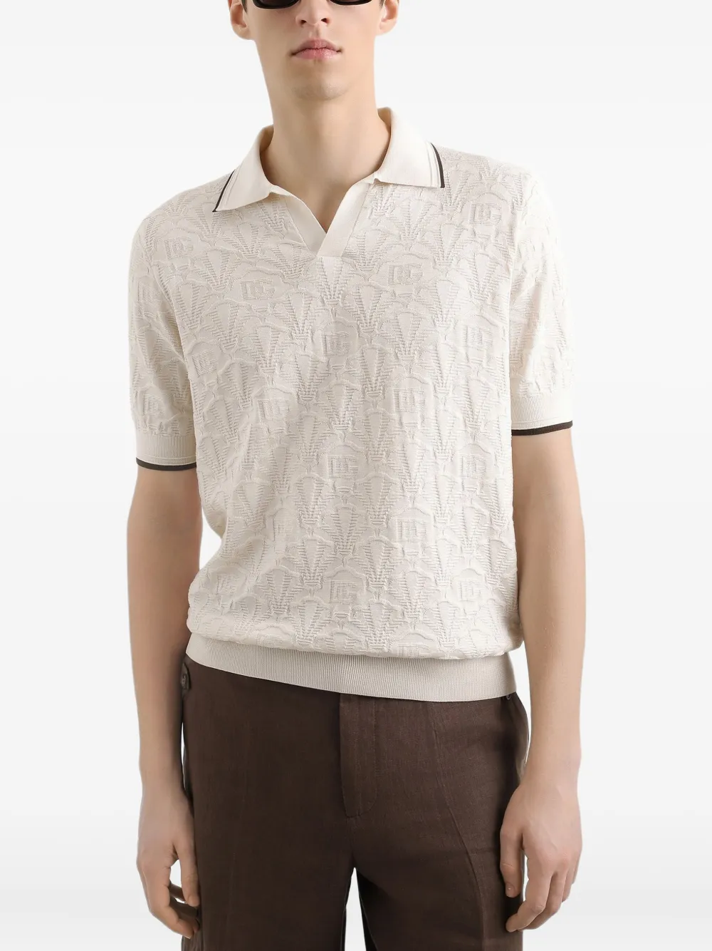Dolce & Gabbana Zijden T-shirt Beige
