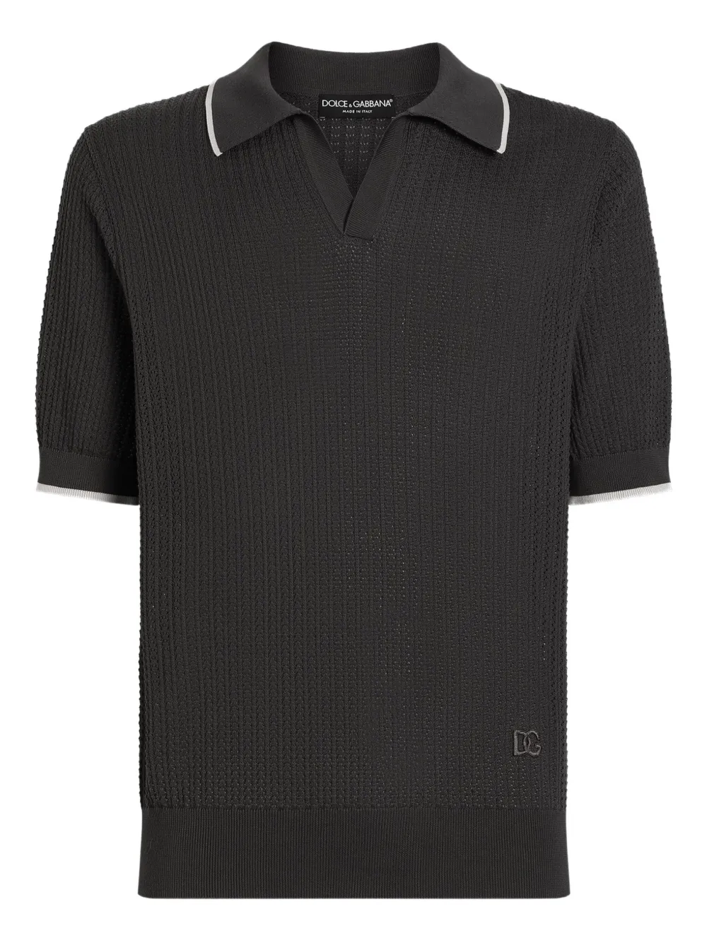Dolce & Gabbana polo en maille texturée | gris | Image 1