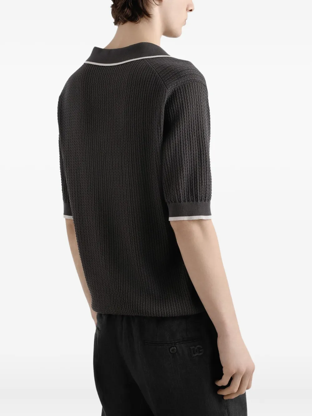 Dolce & Gabbana Gebreide polotop met textuur Grijs