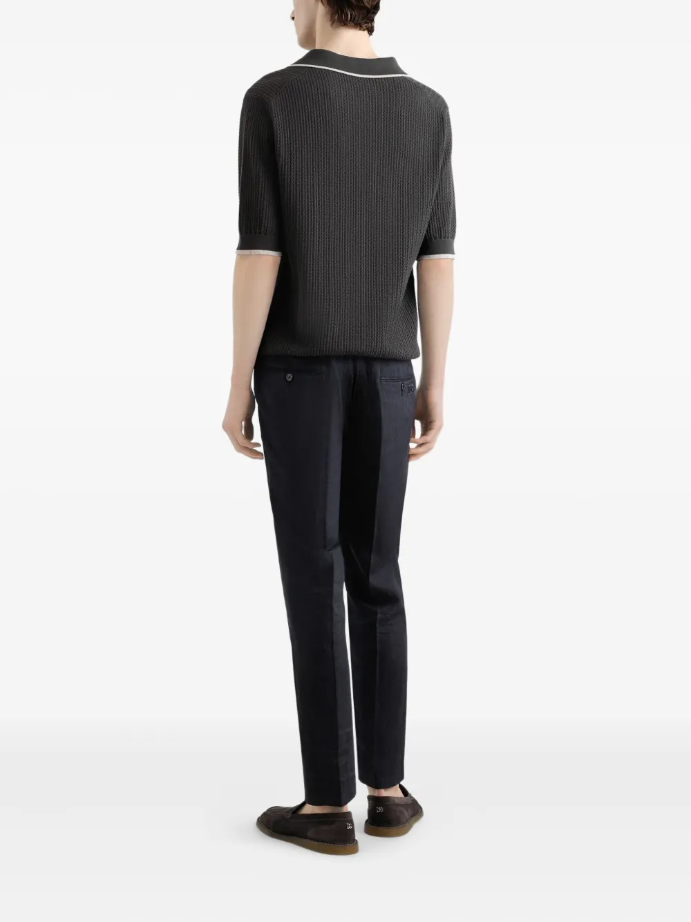 Dolce & Gabbana Gebreide polotop met textuur Grijs