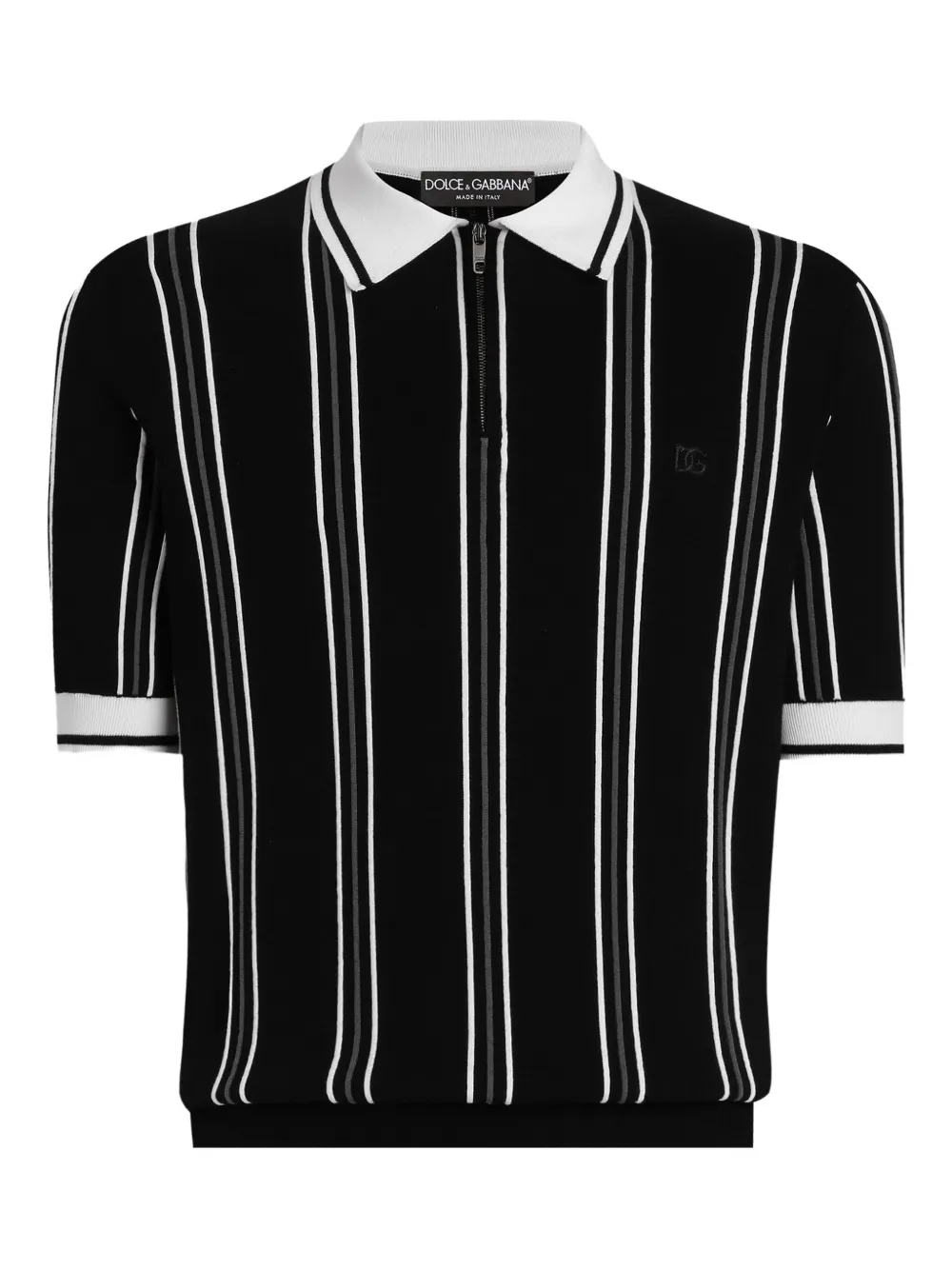 DOLCE & GABBANA ストライプポロシャツ Dolce & Gabbana ストライプ ポロシャツ | ブラック | FARFETCH JP