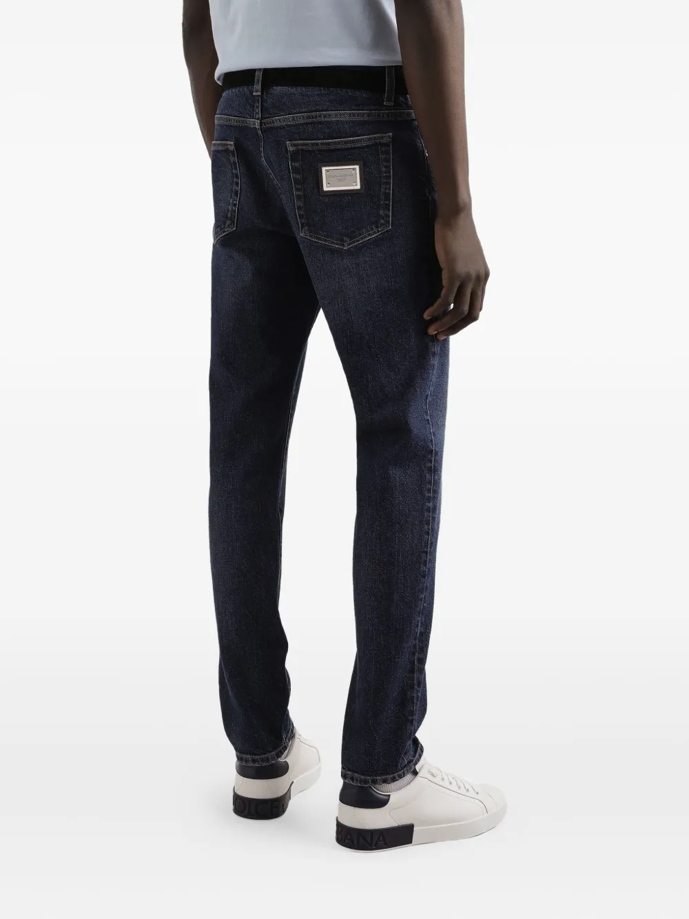 Dolce & Gabbana Jeans met logoplakkaat Blauw