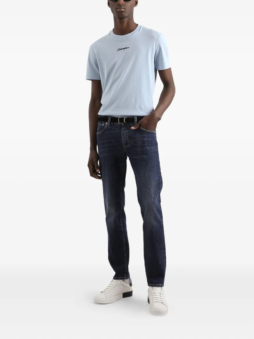 Dolce & Gabbana Jeans met logoplakkaat - Blauw