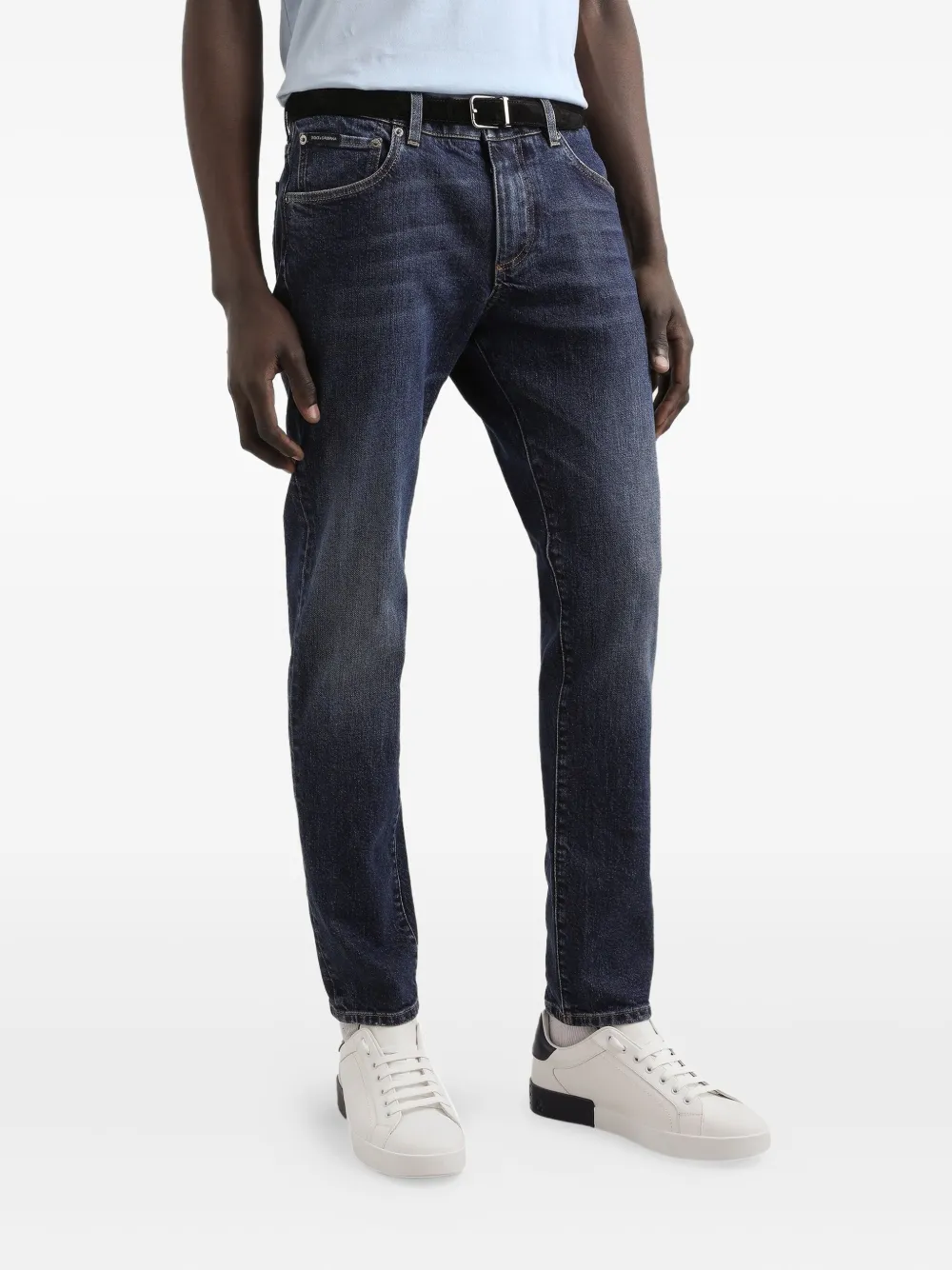 Dolce & Gabbana Jeans met logoplakkaat Blauw