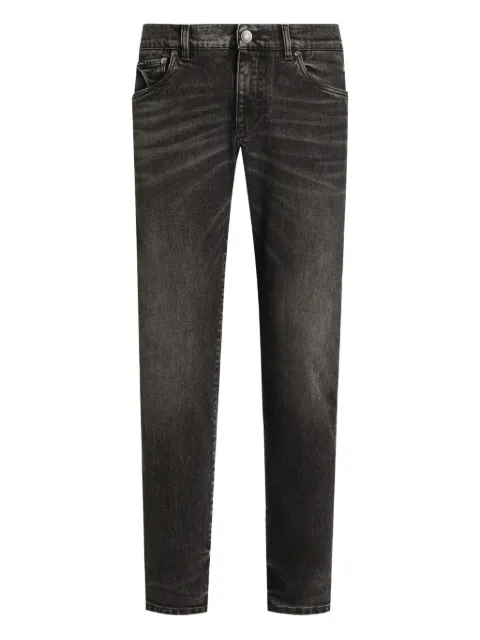 Dolce & Gabbana logo-plaque faded jeans