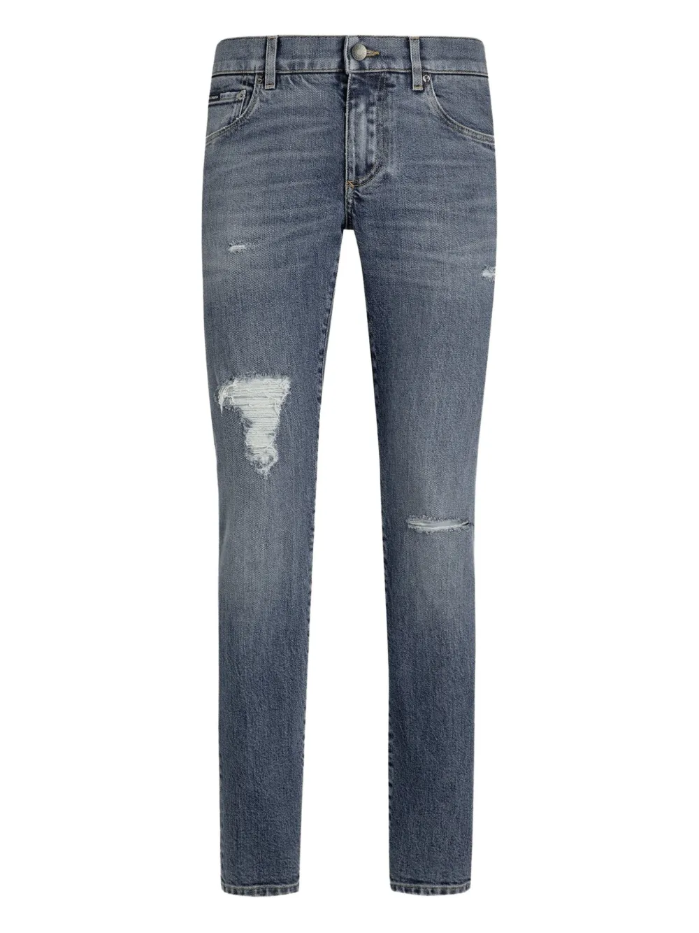 Dolce & Gabbana distressed logo-plaque jeans | Blue | Image 1