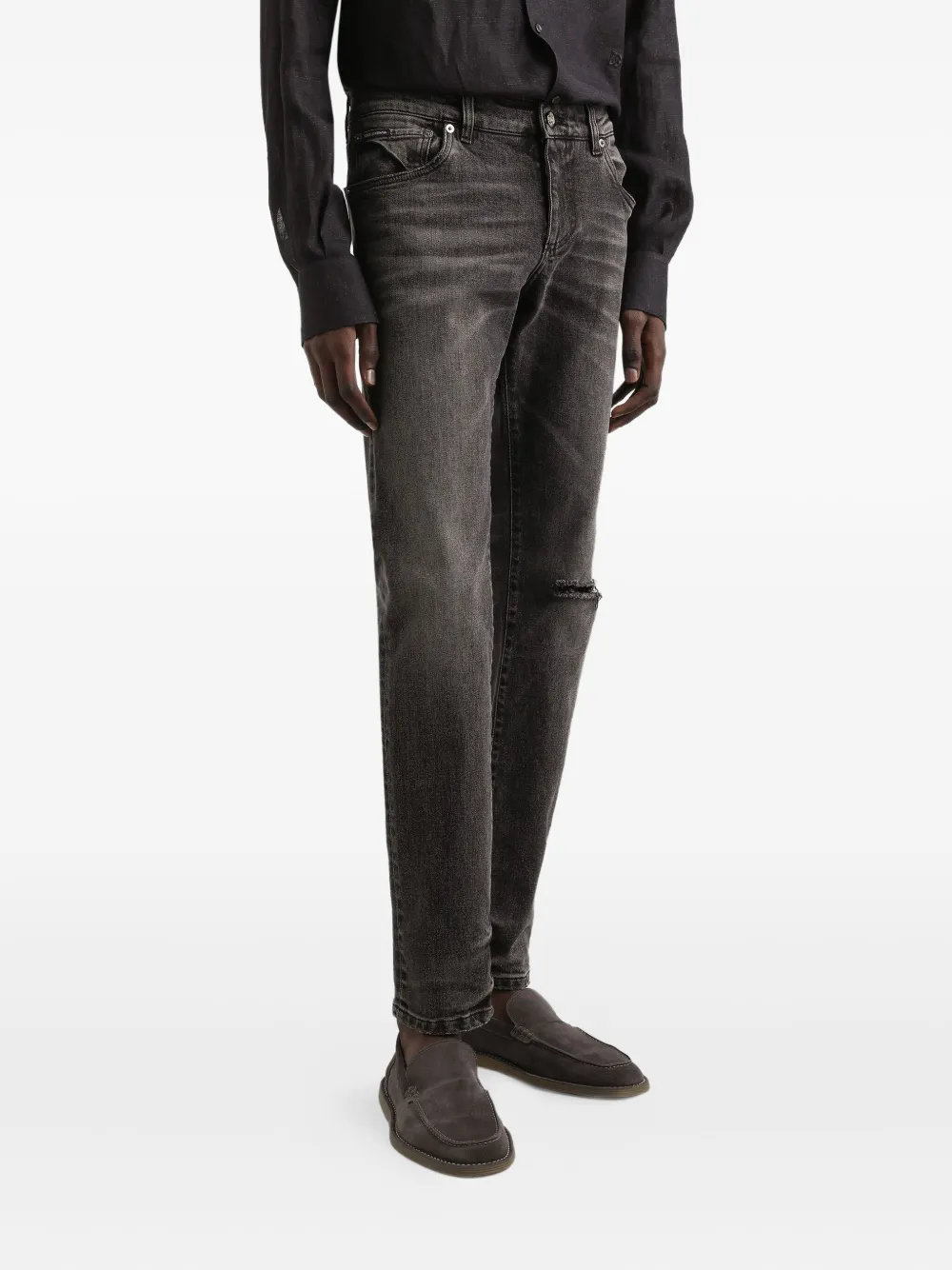 Dolce & Gabbana Jeans met gescheurde details Grijs