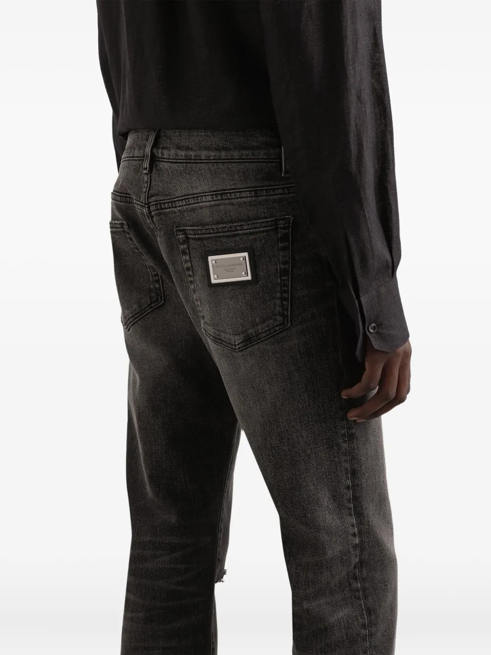 Dolce & Gabbana Jeans met gescheurde details Grijs