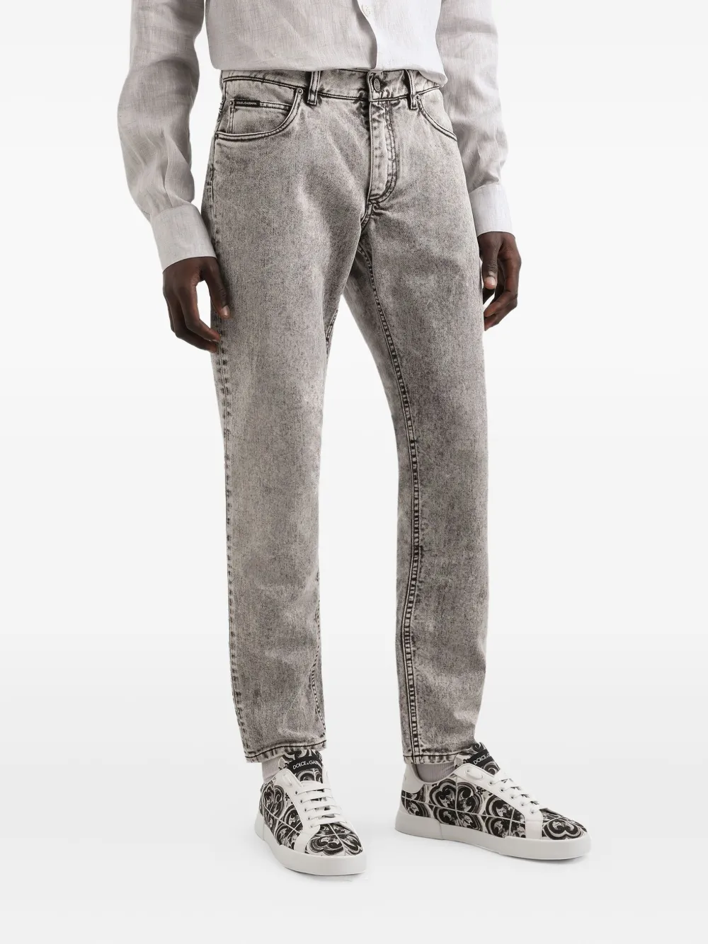 Dolce & Gabbana Jeans met acid-wassing Grijs