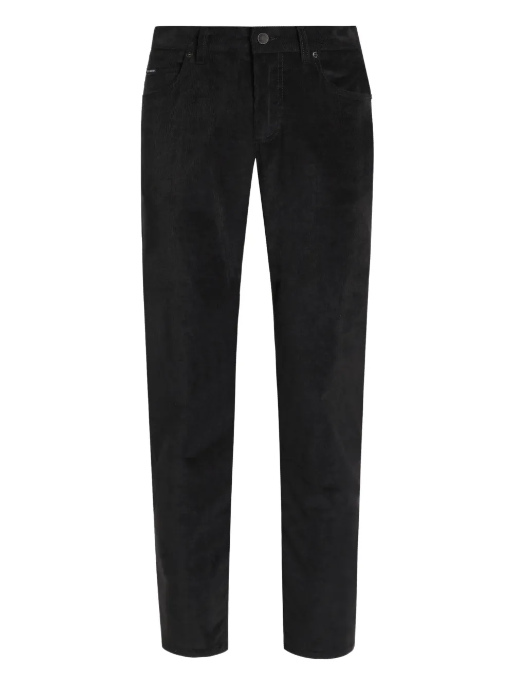 Dolce & Gabbana Ribfluwelen broek met logoplakkaat Zwart
