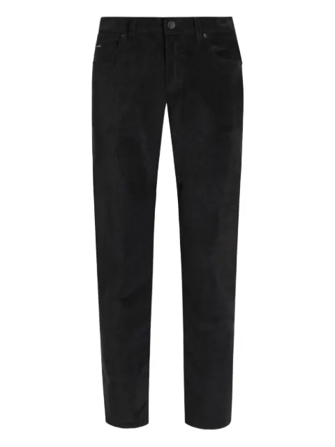 Dolce & Gabbana corduroy logo-plaque trousers