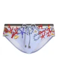 Dolce & Gabbana shell-print swimming trunks - Blue