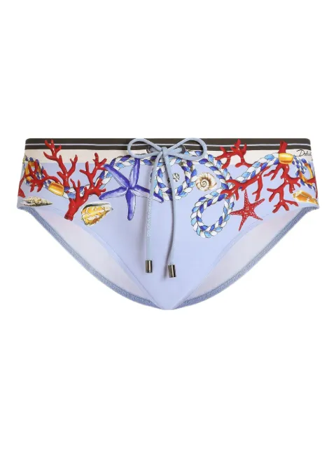 Dolce & Gabbana shell-print swimming trunks