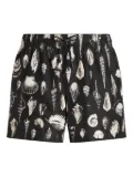 Dolce & Gabbana shell-print swim shorts - Black