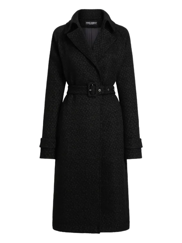 Dolce & Gabbanaツイードコート Dolce & Gabbana DNA ツイード トレンチコート | ブラック | FARFETCH JP