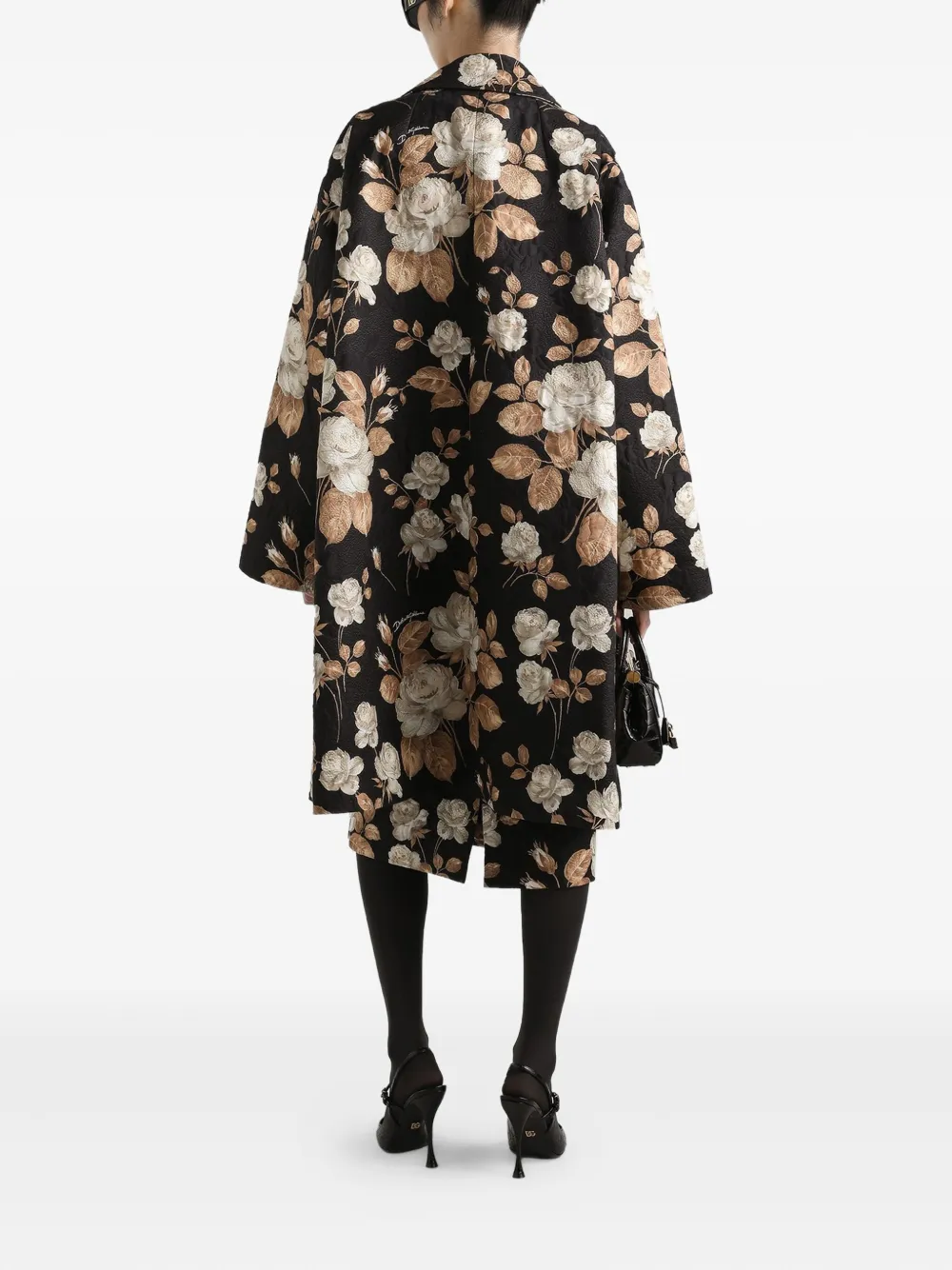 Dolce & Gabbana Jas met roosprint Zwart