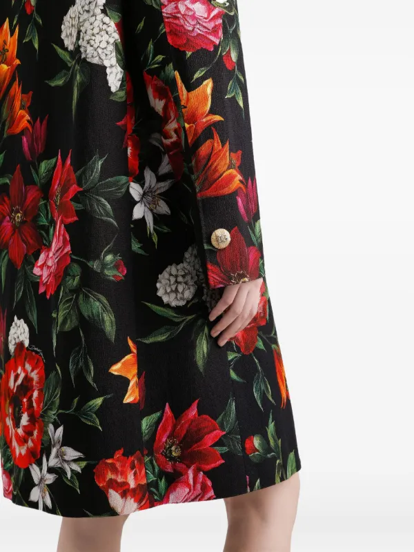 Dolce Gabbana floral-print Coat Black FARFETCH NO
