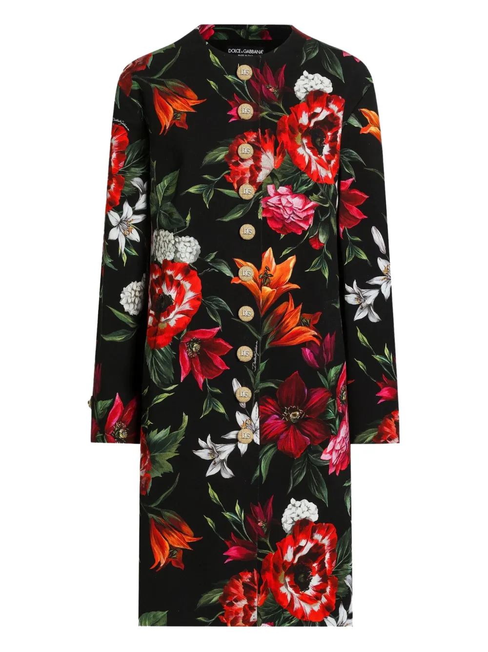 Dolce & Gabbana Jas met bloemenprint Zwart