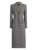 Dolce & Gabbana herringbone buttoned coat - Grey