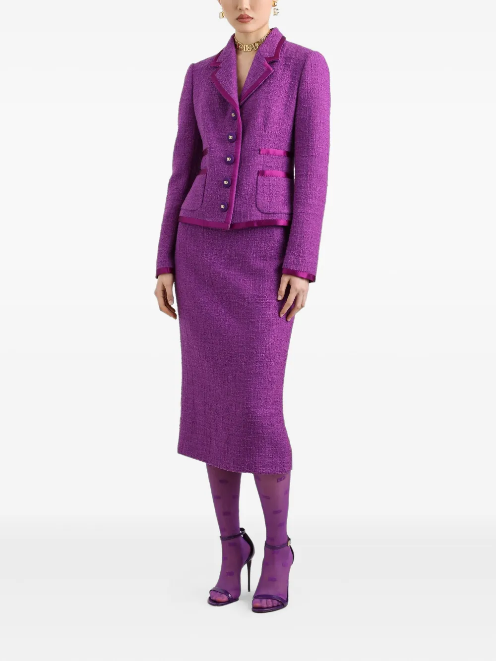 Dolce & Gabbana Tweed blazer Paars