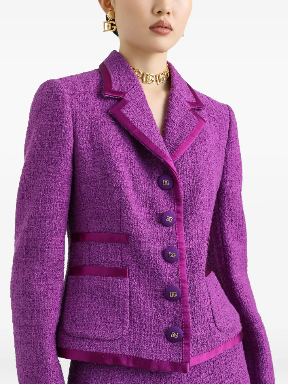 Dolce & Gabbana Tweed blazer Paars