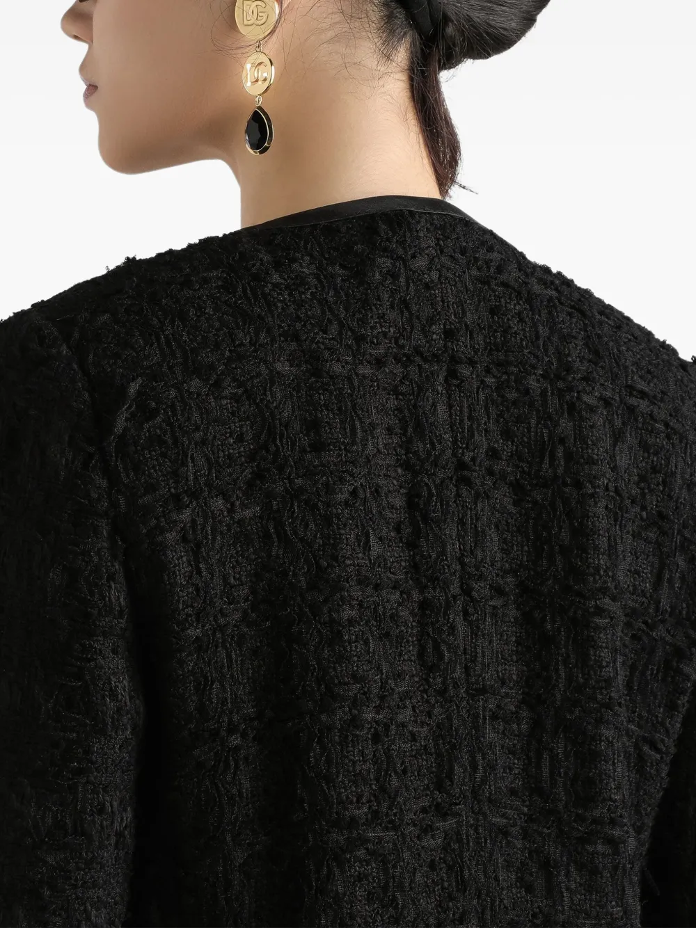 Dolce & Gabbana Button-up jack met textuur Zwart