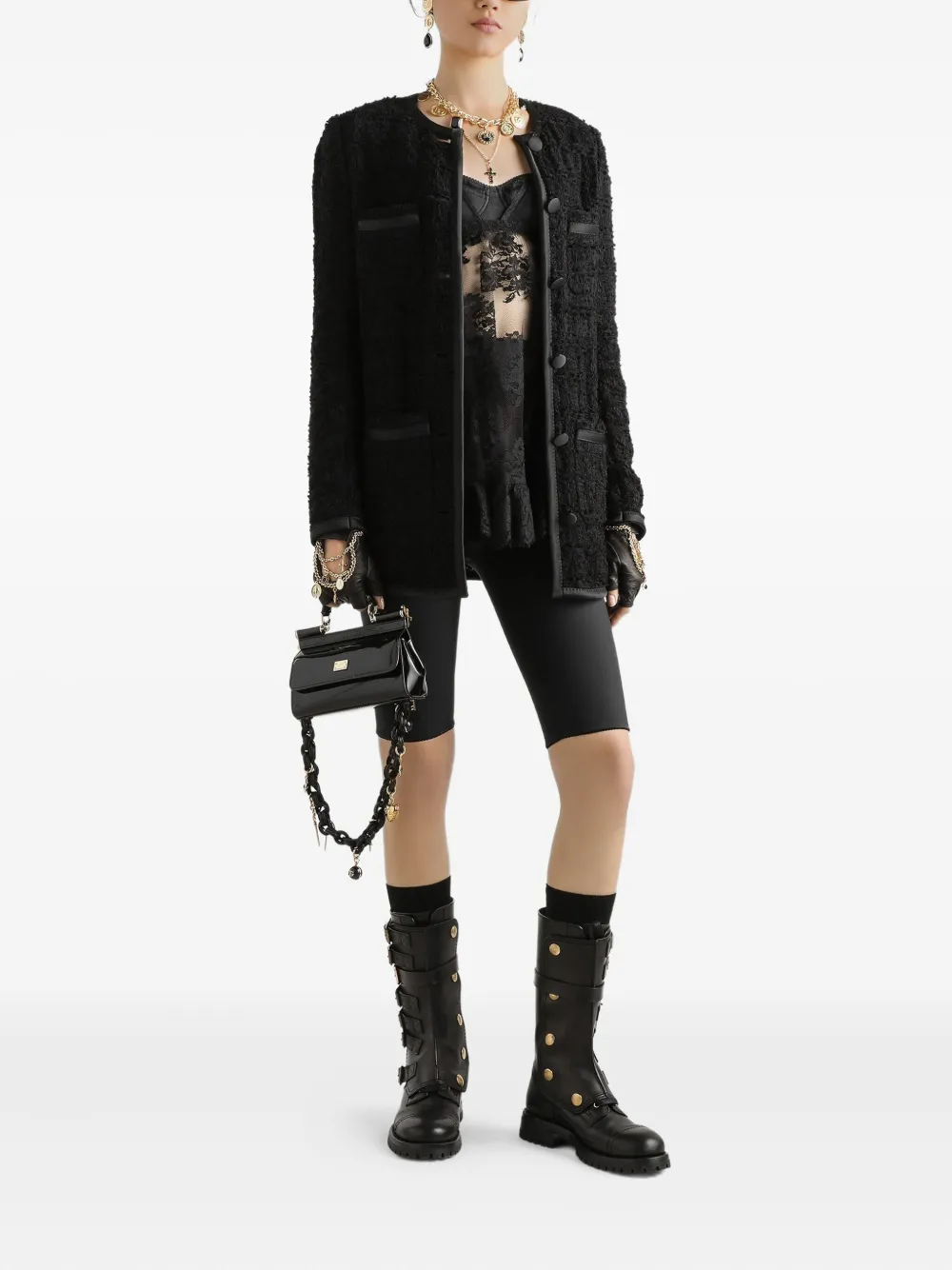 Dolce & Gabbana chamarra texturizada con botones | Chamarras de tweed | Image 2