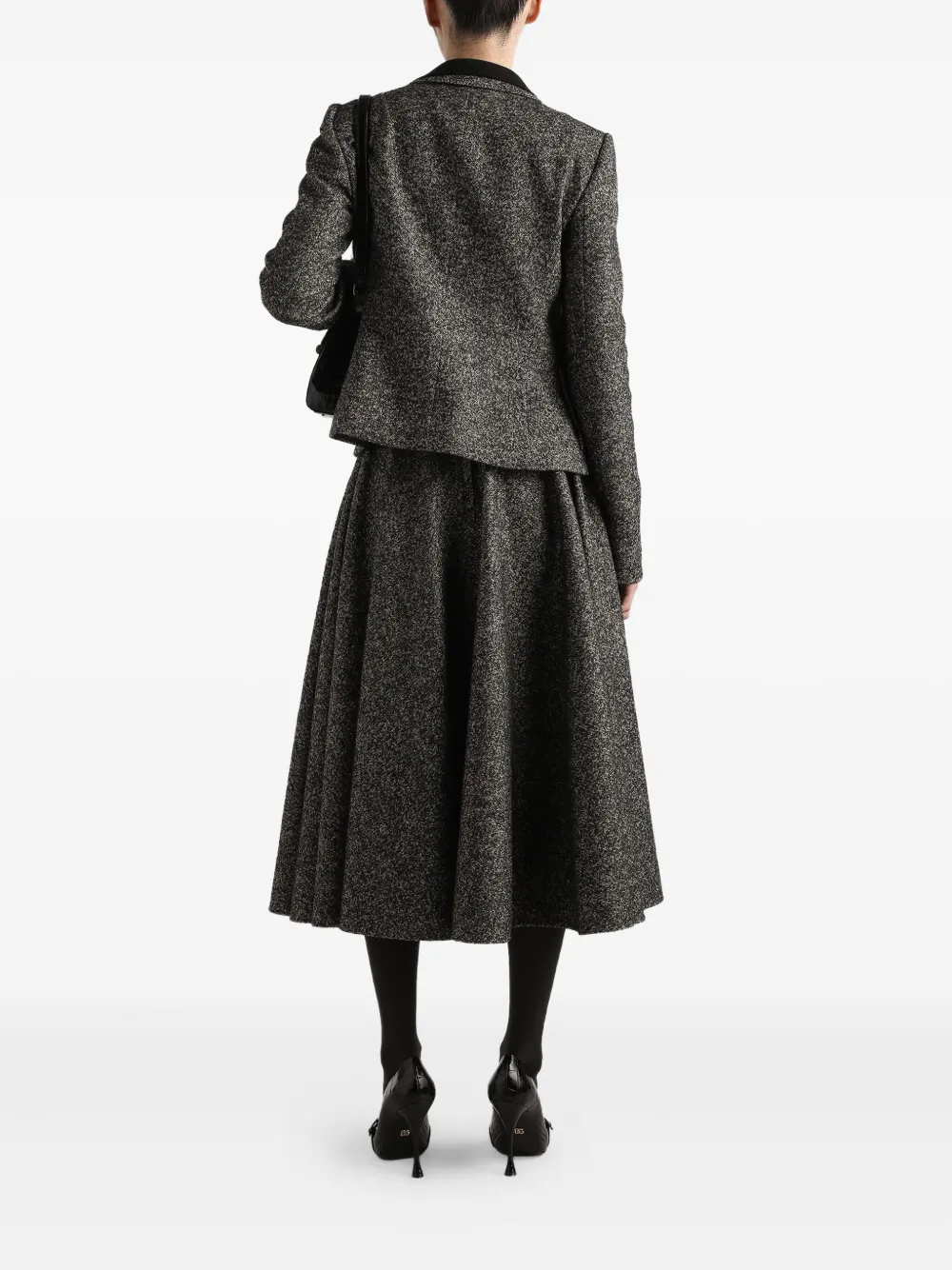 Dolce & Gabbana Tailored Single-breasted Wool Jacket With Textured Fabric In Gray
