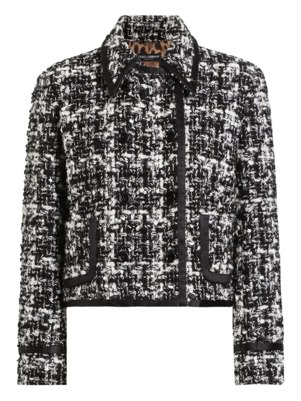 【新品】ドルチェ＆ガッバーナ ツイード ジャケット ブラック 40 Dolce & Gabbana ツイード ジャケット | ブラック | FARFETCH JP