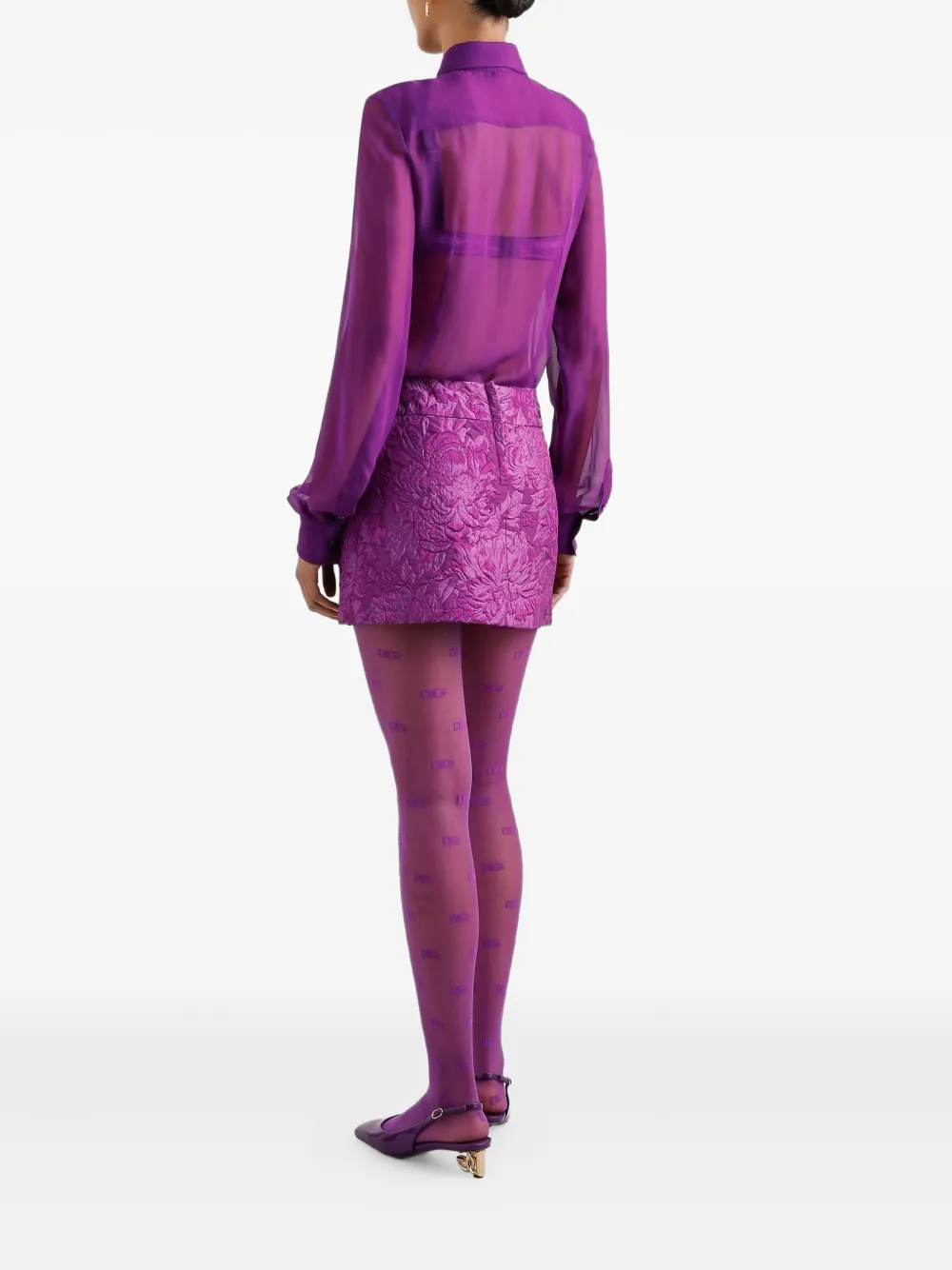 Dolce & Gabbana Mini-rok met jacquard Paars