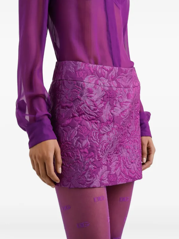 【DOLCE＆GABBANA】ジャカード ミニスカート Dolce & Gabbana ジャカード ミニスカート | パープル | FARFETCH JP