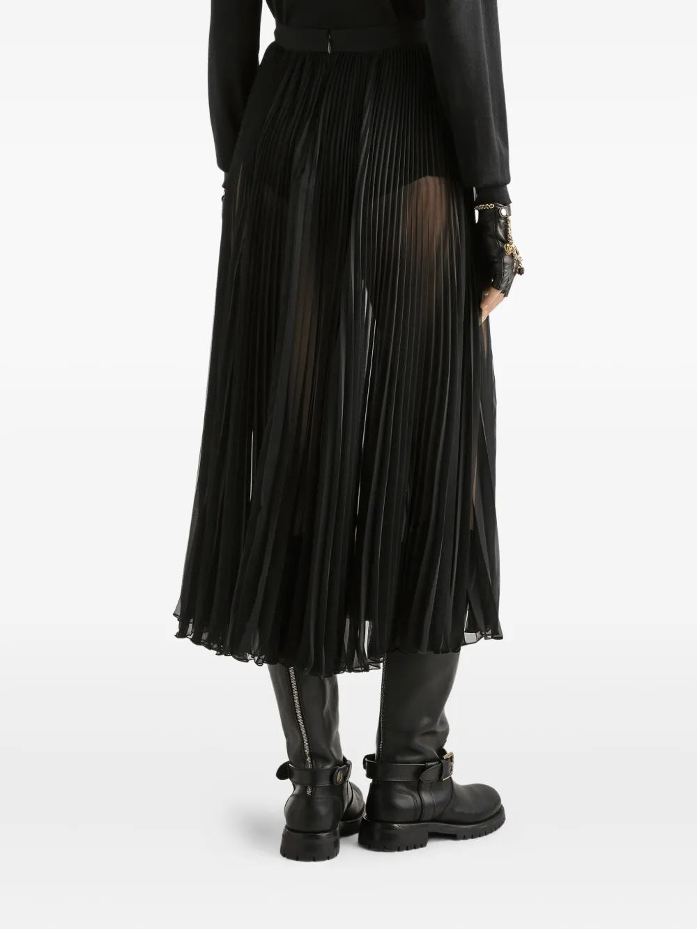 Dolce & Gabbana Pleated Midi Skirt In Black