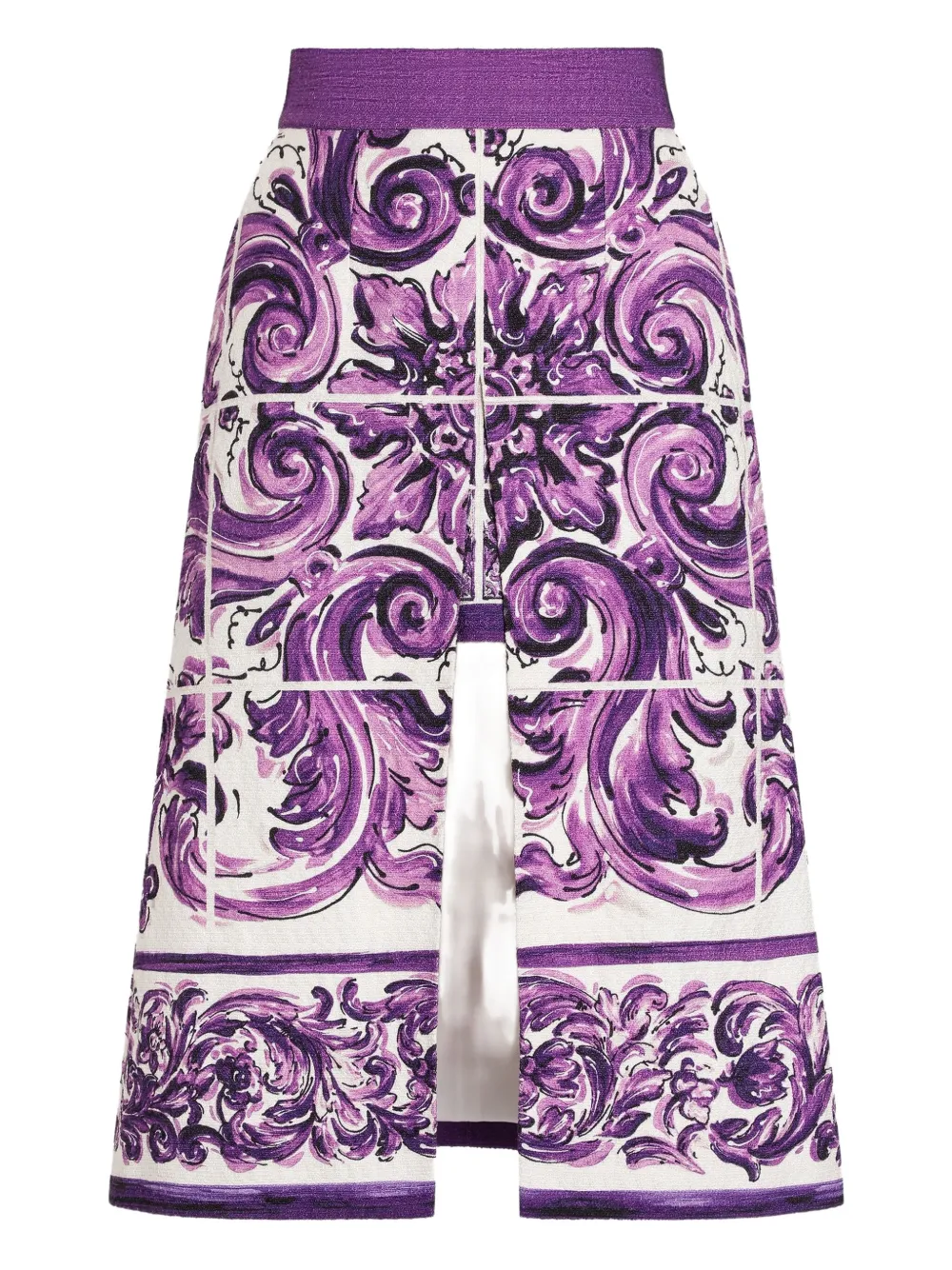 Dolce & Gabbana Midi-rok met Maiolica-print Wit