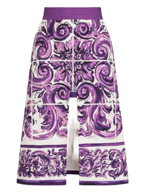 Dolce & Gabbana Maiolica-print midi skirt