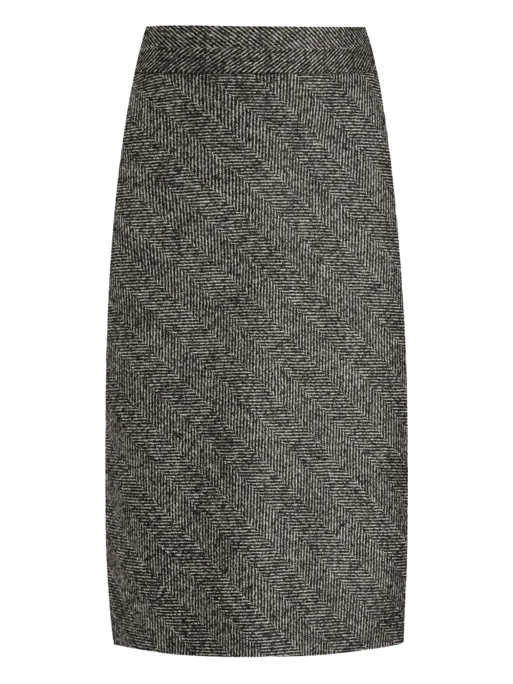 Dolce & Gabbana Herringbone Midi Pencil Skirt In Gray