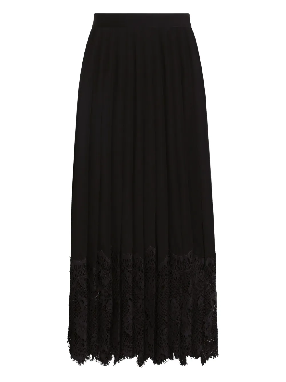 Dolce & Gabbana Lace-trim Midi Skirt In Black