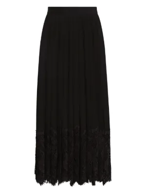 DOLCE & GABBANA ドルチェ＆ガッバーナ レースティアードスカート DOLCE&GABBANA - DOLCE&GABBANA＊膝丈レーススカートの通販 by