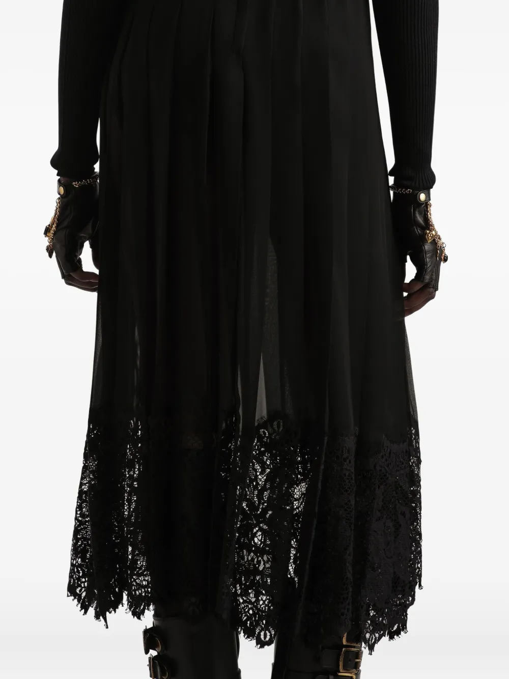 Dolce & Gabbana Midi-rok met kant Zwart