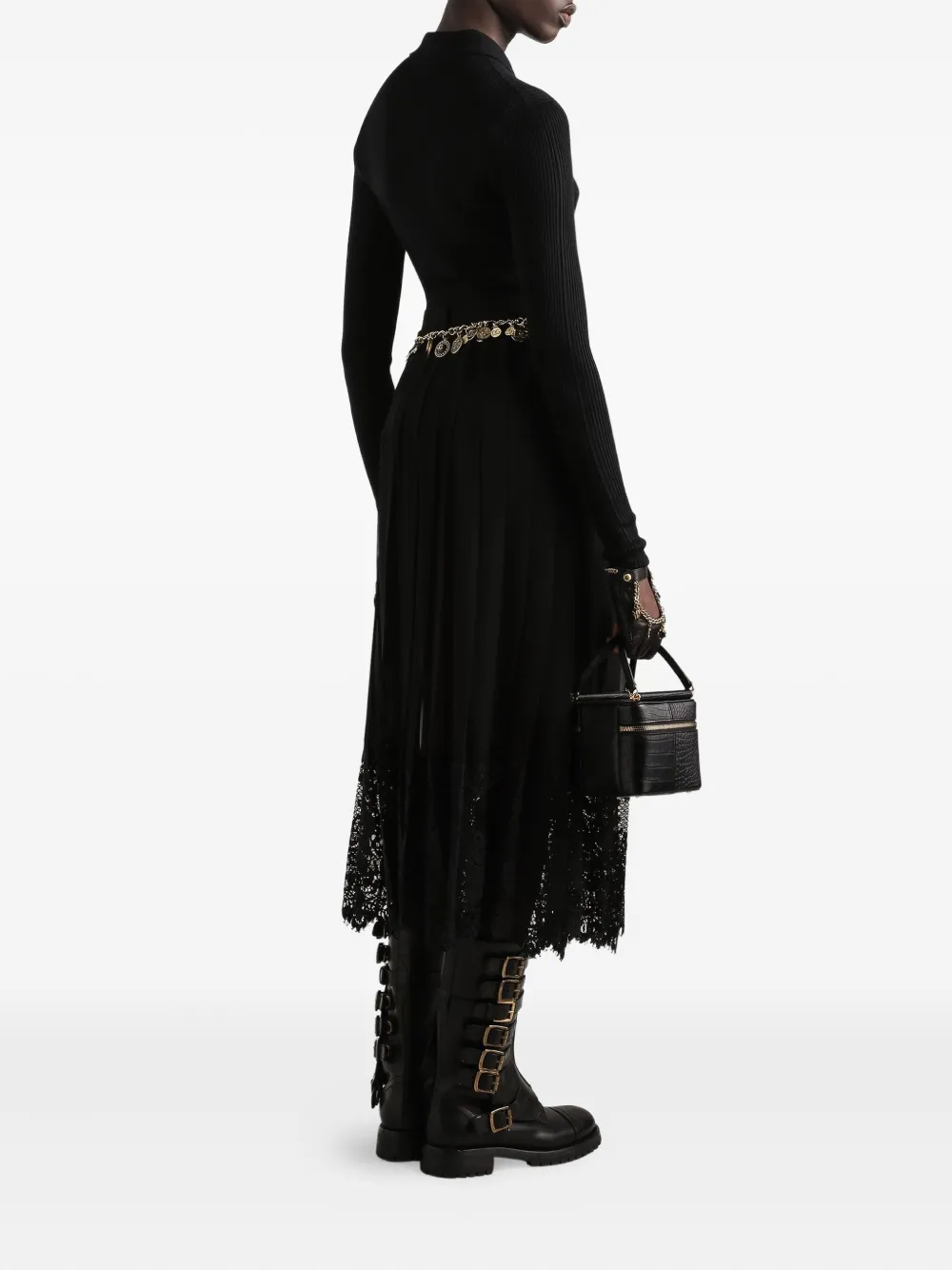 Dolce & Gabbana Midi-rok met kant Zwart