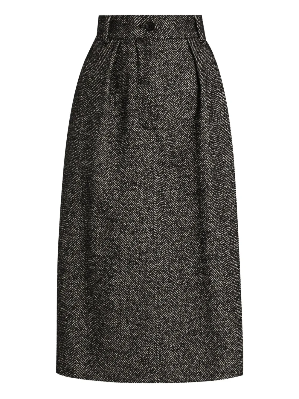 Dolce & Gabbana pleated herringbone midi skirt | Grey | Image 1