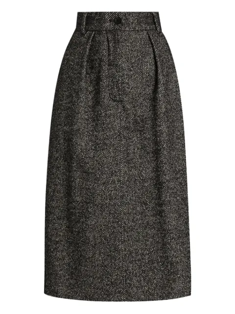 Dolce & Gabbana pleated herringbone midi skirt