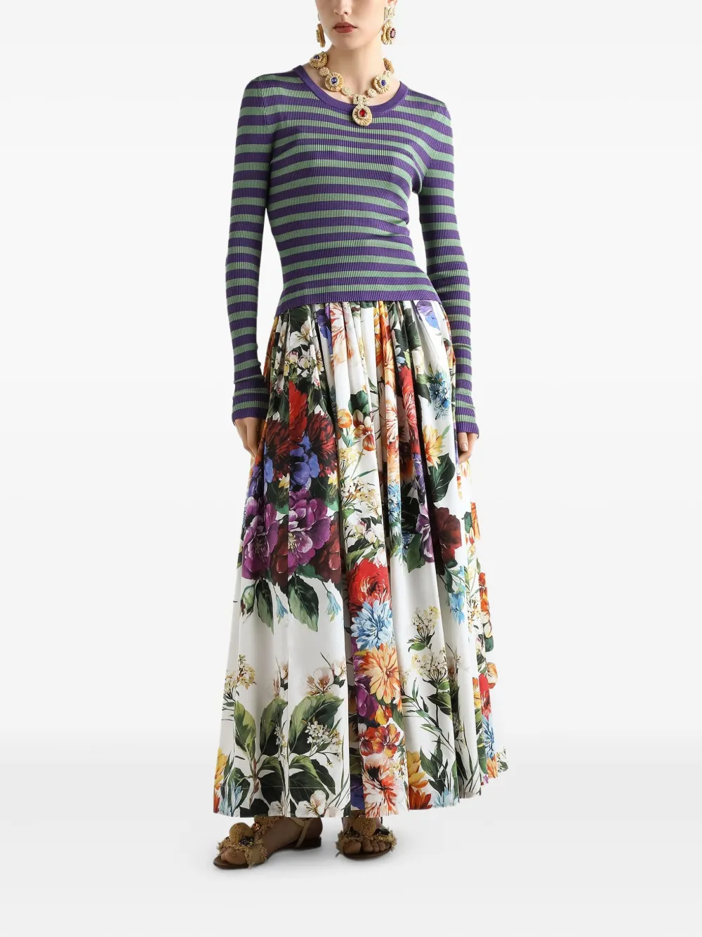 Dolce & Gabbana Maxi-rok met bloemenprint - Wit