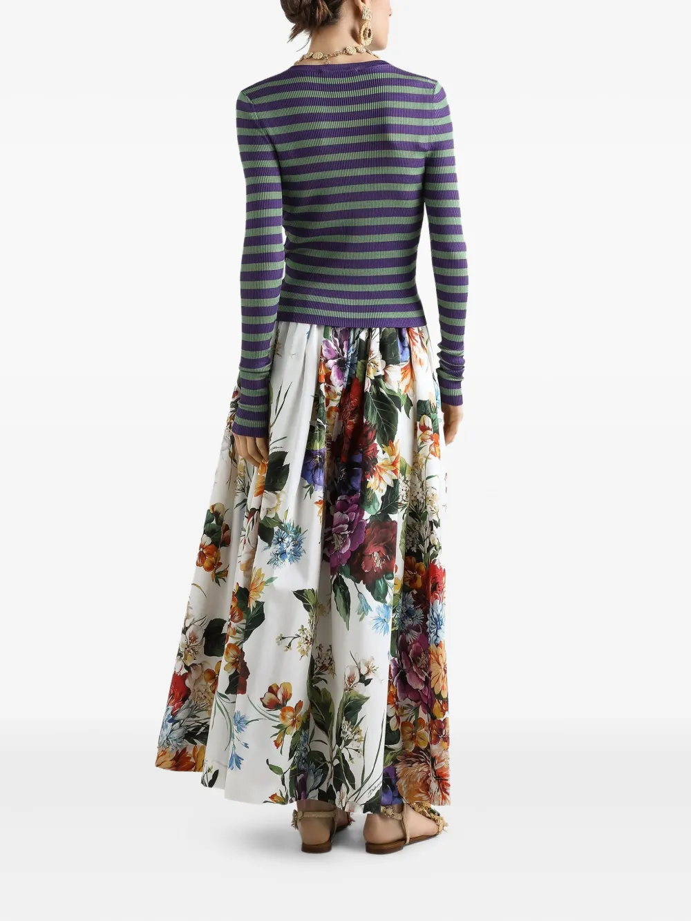 Dolce & Gabbana Maxi-rok met bloemenprint Wit