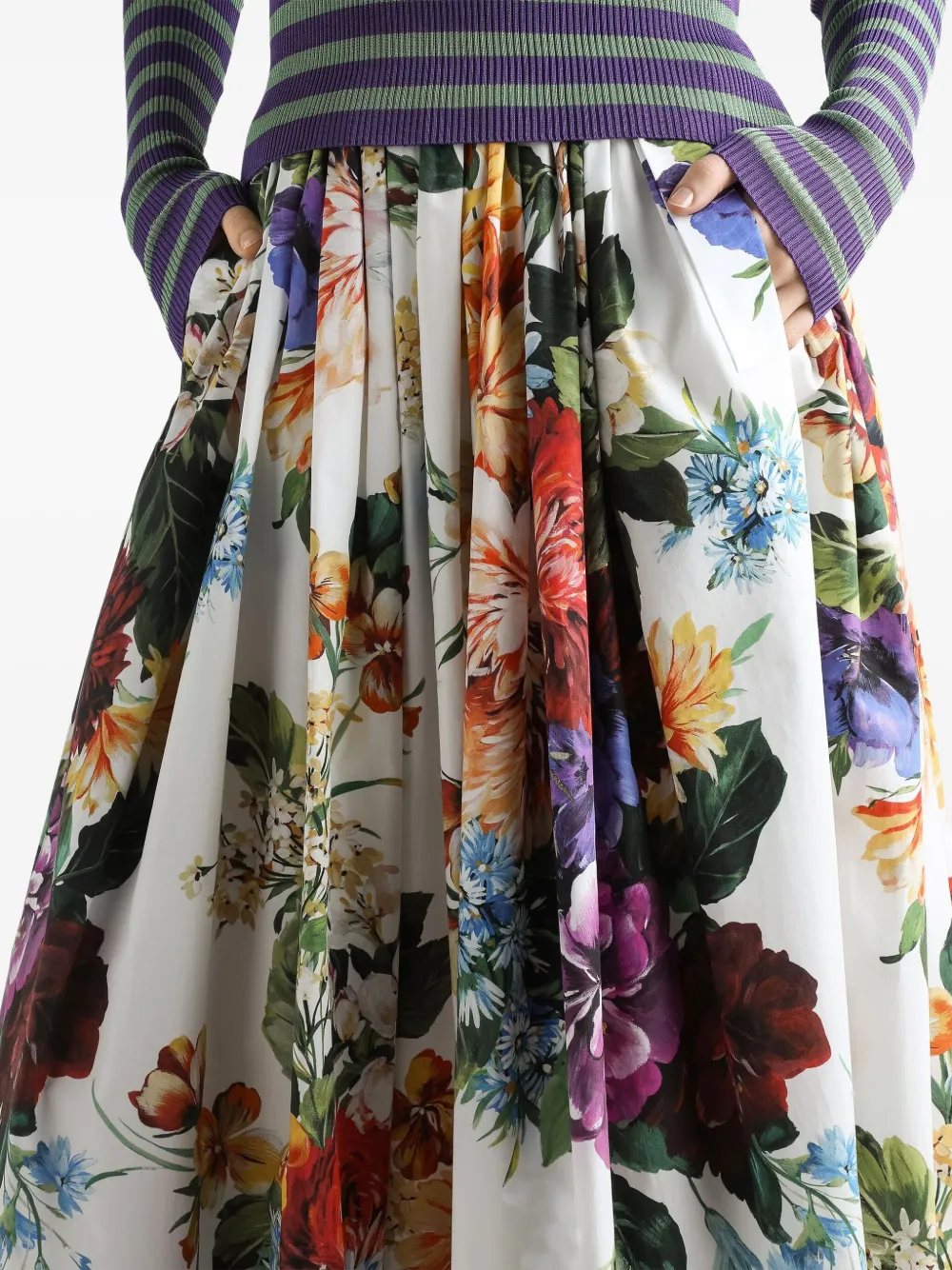 Dolce & Gabbana Maxi-rok met bloemenprint Wit