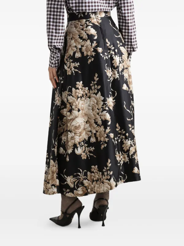 Dolce & Gabbana フローラル プリーツスカート | ブラック | FARFETCH JP